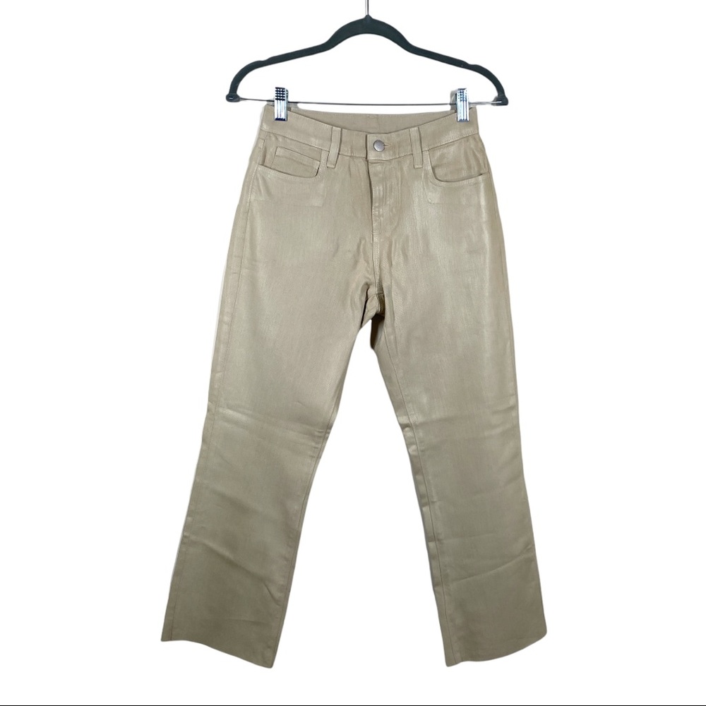 L'Agence Coated Sada High Rise Cropped Raw Hem Jeans (24)